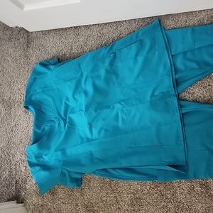 MedCoture scrubs. Large top and Large petite pants (joggers)